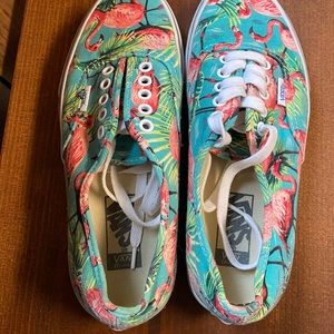 flamingo checkered vans